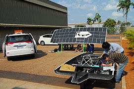太陽電池発電テスト
